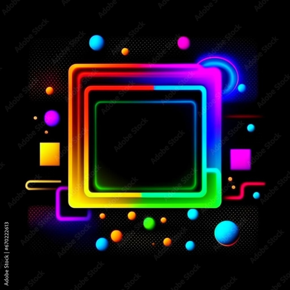 Festive carnival futuristic background with many blurred glowing bright circles. Frame for text. Bokeh effect. Design for wallpaper, presentation, advertising, flyer, website, booklet, postcard Festive carnival futuristic background with many blurred glowing bright circles. Frame for text. Bokeh effect. Design for wallpaper, presentation, advertising, flyer, website, booklet, postcard