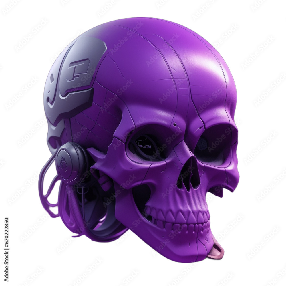 Purple skull 3D illustration PNG transparent background Purple skull 3D illustration PNG transparent background