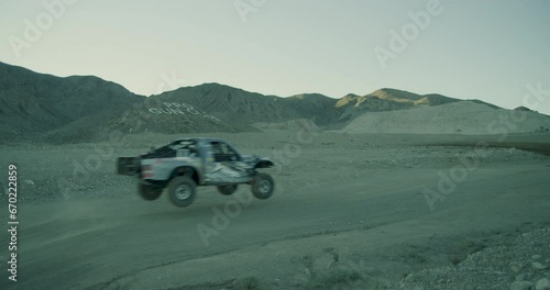 Trophy Truck / Dune Buggy Jumping in the Nevada