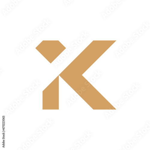 Letter K diamond minimal simple logo design