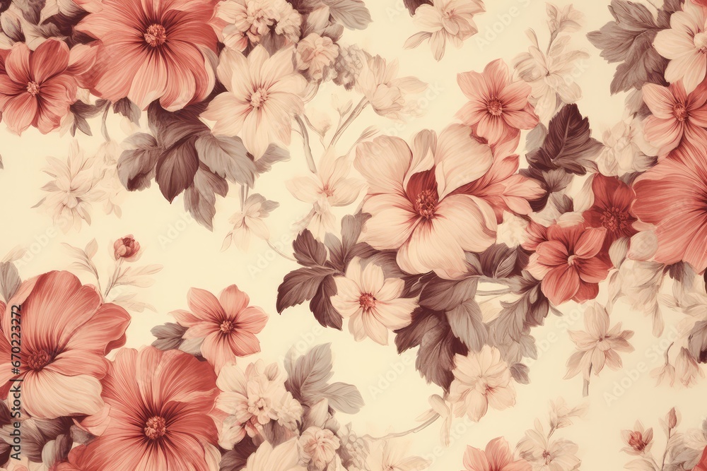 pattern with flowers - generative ai pattern with flowers - generative ai