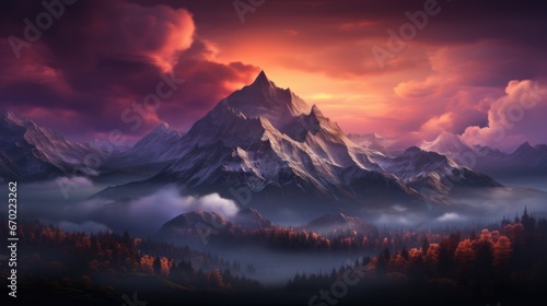 Unreal Ethereal Landscape - A Fairytale Escape for Your Desktop Background. Generative AI 