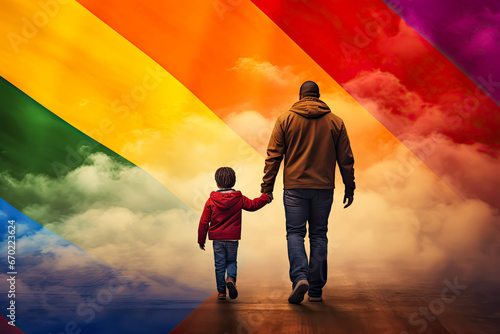 LGBTQ parenting. LGTBI concept Embrace diversity social responsability photo