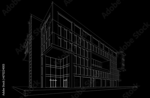 Office building 3d rendering 3d illustration