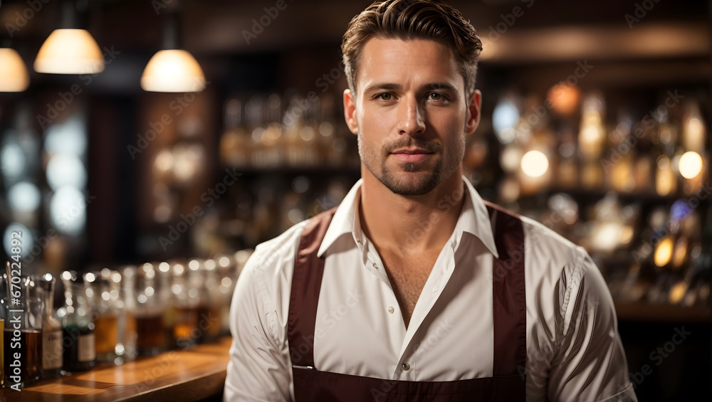 Elevate your design concepts with the image of a suave man at the bar, offering a versatile and stylish element for your creative endeavors Elevate your design concepts with the image of a suave man at the bar, offering a versatile and stylish element for your creative endeavors