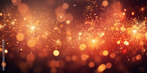 festive background with fireworks, sparkles, glow. for holiday, new year, christmas
