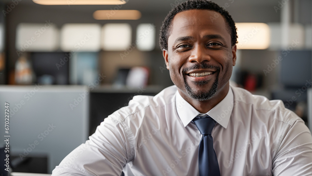 Portrait of an African American businessman in the office Portrait of an African American businessman in the office