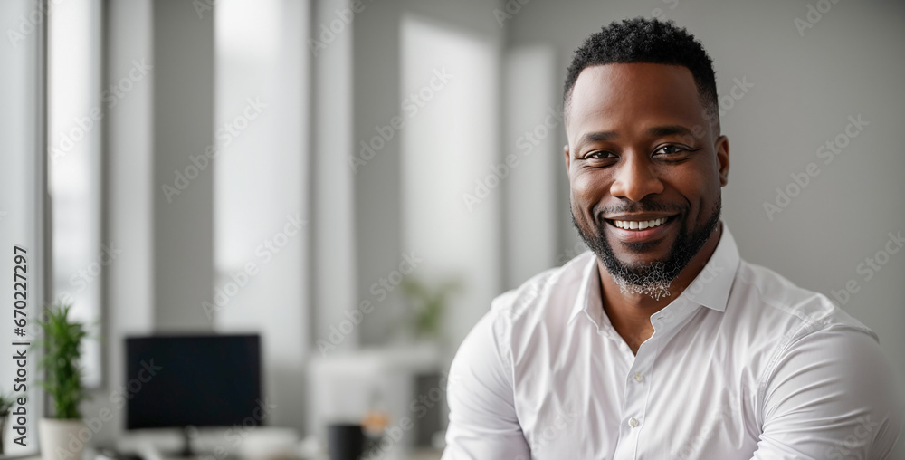 Portrait of an African American businessman in the office Portrait of an African American businessman in the office