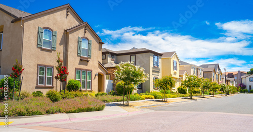Row of townhomes on a sunny day