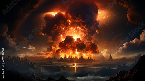 Atomic explosion, nuclear mushroom