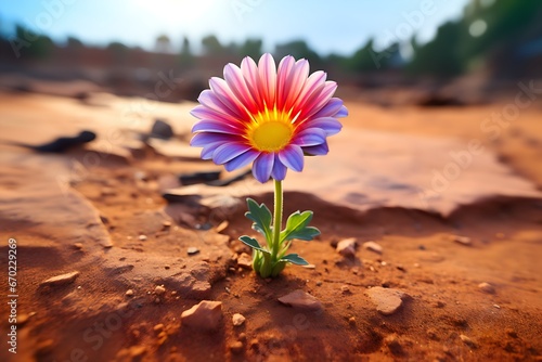 Eine bunte Blume in der Wüste