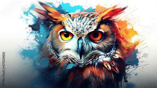 Colorful owl illustration © Daniel