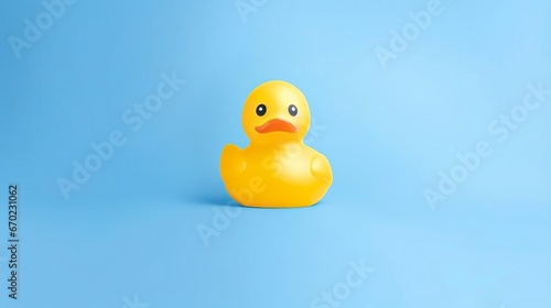 One out unique rubber duck concept on a blue backgro