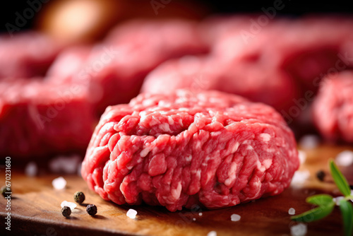 An image of minced meat, minced meat with high quality texture commercial banner