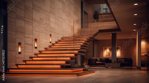 staircase in contemporary home