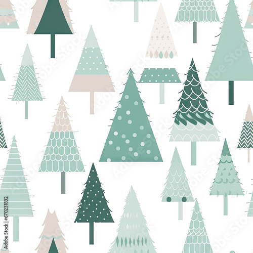 christmas seamless pattern with christmas tree on a white background © IvaNad