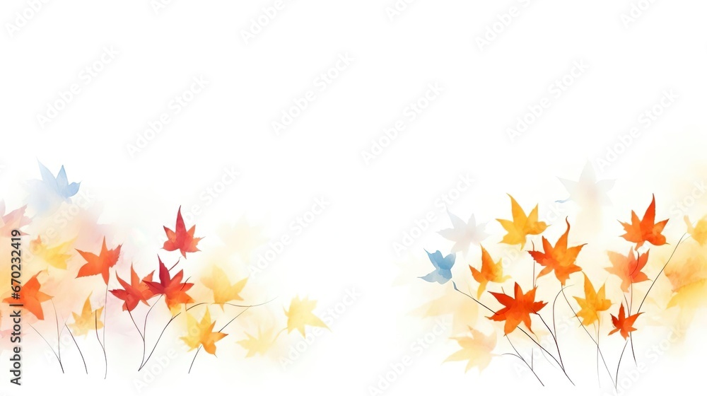 Abstract art autumn background with watercolor maple Abstract art autumn background with watercolor maple