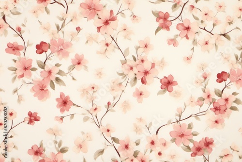 seamless pattern with flowers - generative ai