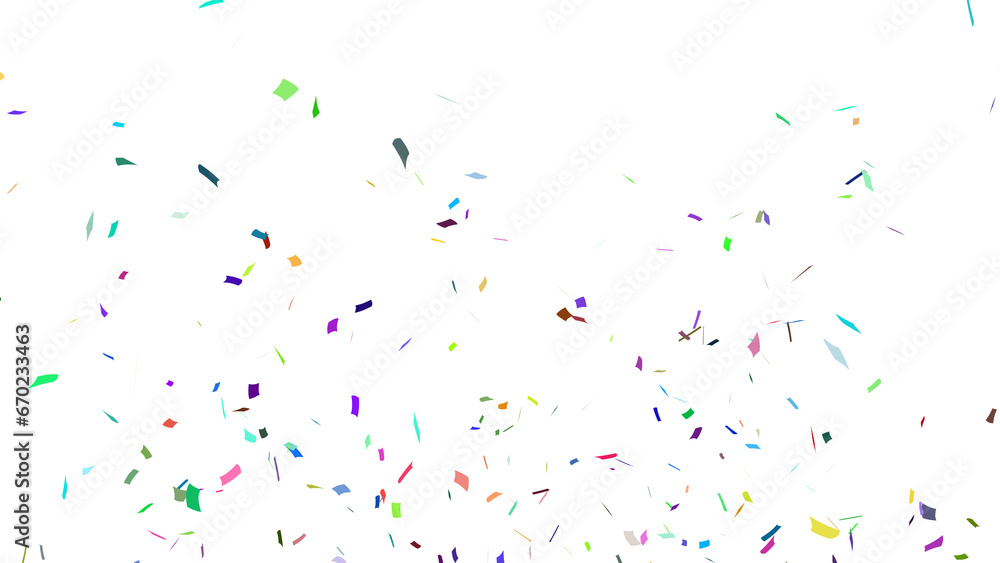 Multicolor confetti falling down, party popper PNG. Create birthday and party decoration concept. 