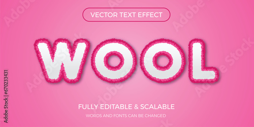 Wool vector editable text effect