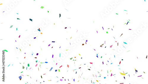 Multicolor confetti falling down  party popper PNG. Create birthday and party decoration concept. 