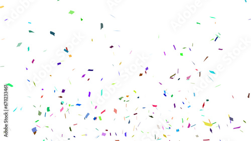 Multicolor confetti falling down, party popper PNG. Create birthday and party decoration concept. 