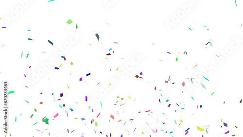 Multicolor confetti falling down, party popper PNG. Create birthday and party decoration concept. 