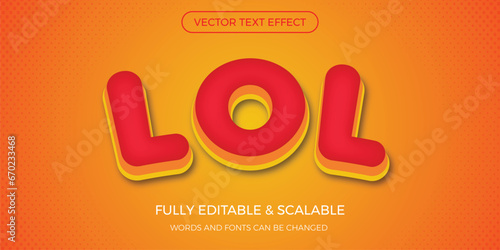 Lol vector editable text effect