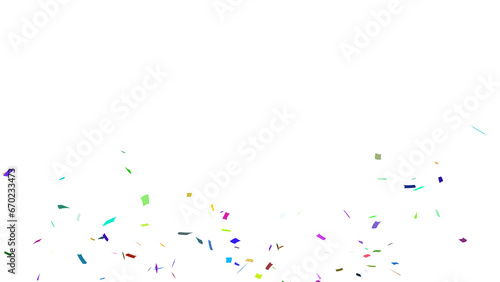 Multicolor confetti falling down  party popper PNG. Create birthday and party decoration concept. 