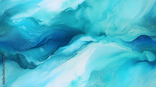 Wallpaper Mural Teal, blue and green watercolor seamless pattern with liquid texture Torontodigital.ca