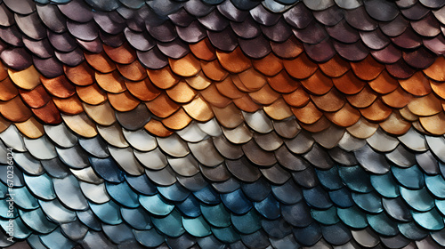 Seamless pattern of colorful fish skin texture