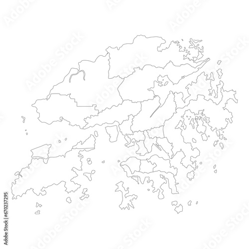 Hong Kong map. Map of Hong Kong in administrative regions