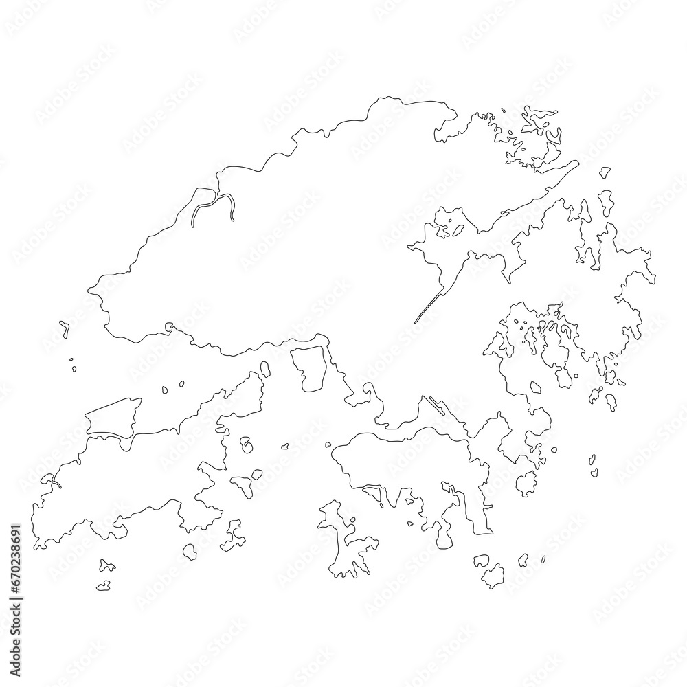 Hong Kong map. Map of Hong Kong in high details