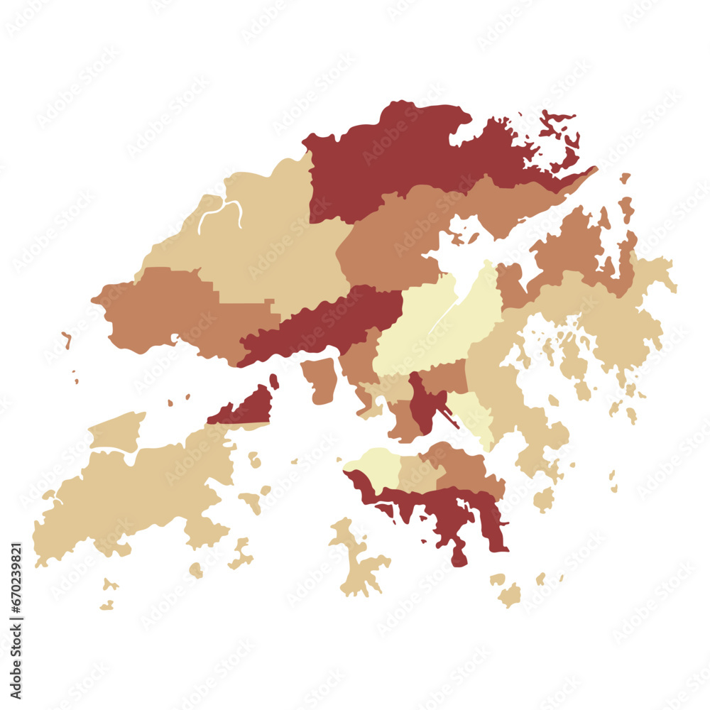 Obraz premium Hong Kong map. Map of Hong Kong in administrative regions