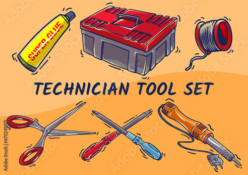 Tools pattern illustration fresh and colorful	