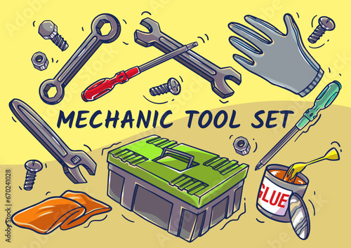 Tools pattern illustration fresh and colorful	