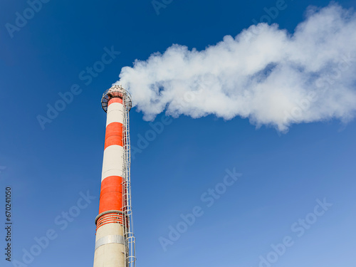 a chimney on a blue sky background