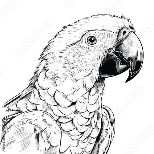 Hand Drawn Sketch Parrot Illustration