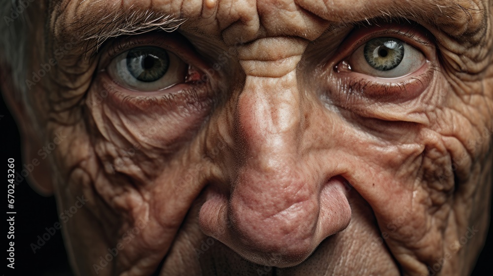 A powerful portrait of an elderly person, capturing the wrinkles, texture of the skin, and expressive eyes that tell a story of a lifetime, in high resolution and natural lighting A powerful portrait of an elderly person, capturing the wrinkles, texture of the skin, and expressive eyes that tell a story of a lifetime, in high resolution and natural lighting
