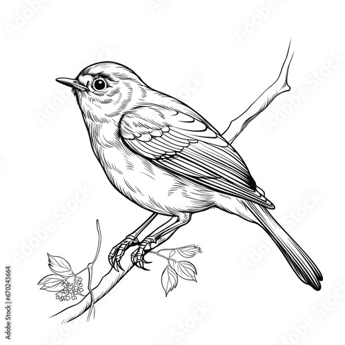 Hand Drawn Robin Bird Illustration