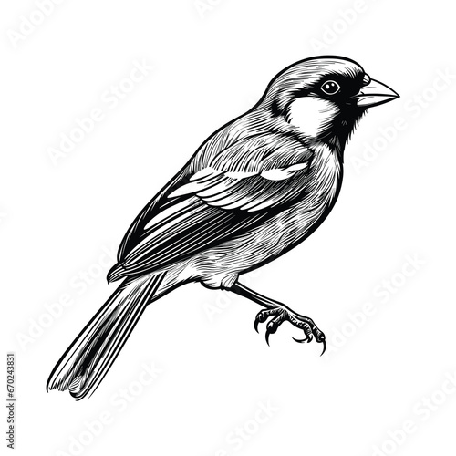 Hand Drawn Sketch Sparrow Bird Illustration