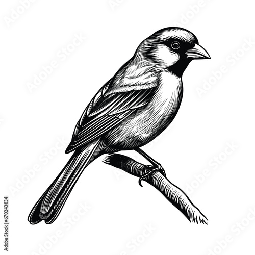 Hand Drawn Sketch Sparrow Bird Illustration