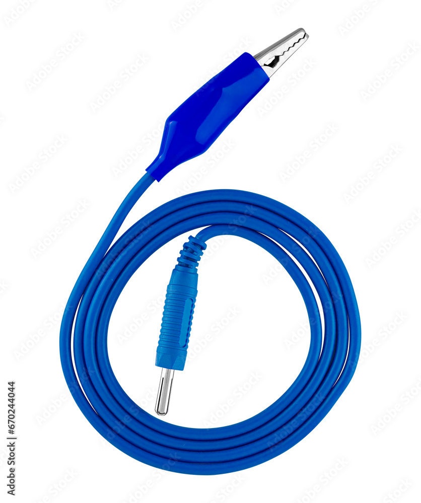 electric cable, with a metal contact on one side and a clip (crocodile) electric cable, with a metal contact on one side and a clip (crocodile)