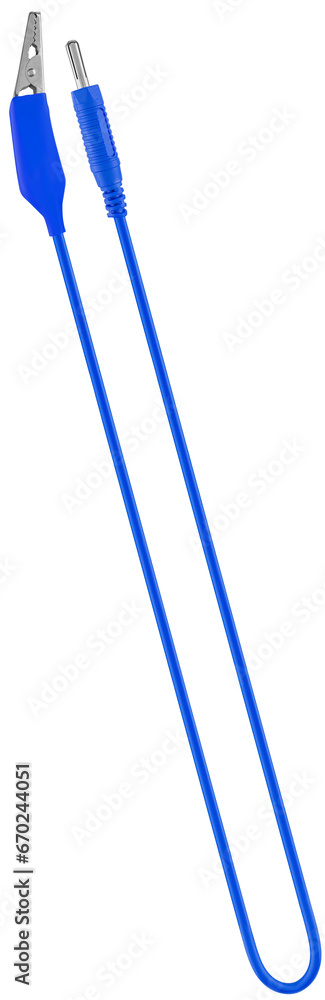 electric cable, with a metal contact on one side and a clip (crocodile) electric cable, with a metal contact on one side and a clip (crocodile)