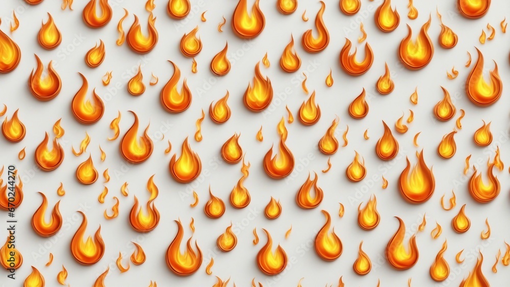 pattern with flames A white background with a fire symbol in yellow and ...