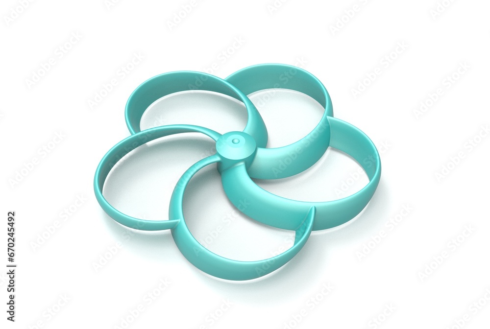 Naklejka premium 3D illustration of toroidal drone propeller isolated on white background