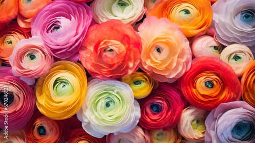 An artful composition of Radiant Ranunculus in ultra HD  the vibrant colors and textures coming to life.