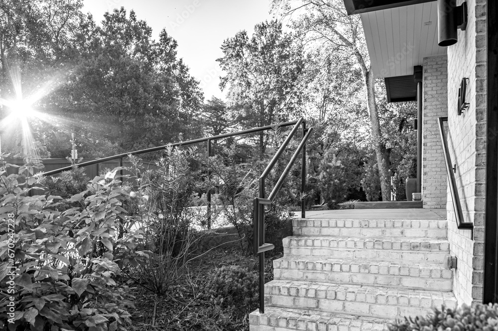 Fototapeta premium modern railing ans stair at new finished building