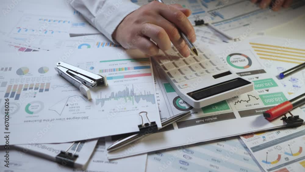 businessman hands calculating number 4k businessman hands calculating number 4k