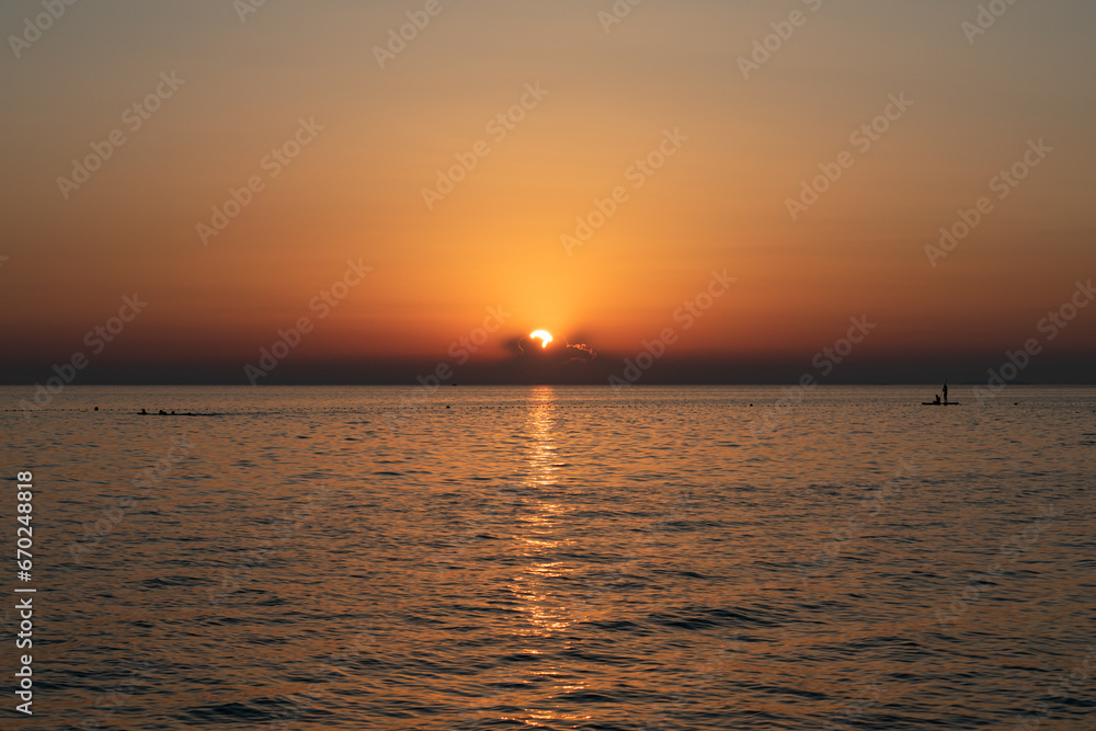 Beautiful sunset in Croatia. This photo is taken in July, 2023.	